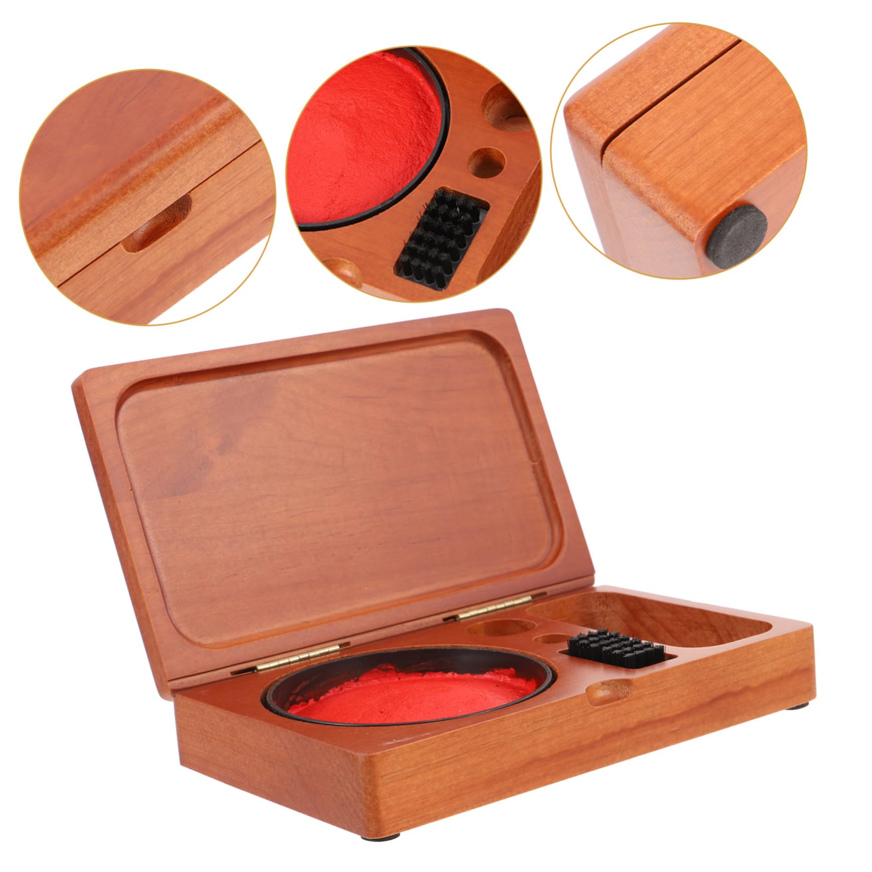 Mikikit Scatola in Legno per Timbri con Ampia capacità Organizer per Tampone Inchiostro Superficie Levigata e Rifinita Contenitore Versatile per Sigilli e Piccoli Oggetti Dimensioni