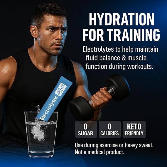 Zero Sugar Electrolyte Drink Mix, Zero Calories, 20 Stick Packs