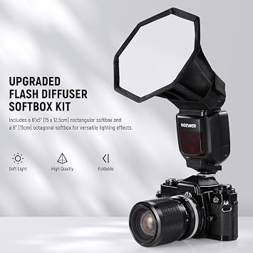 NEEWER NS5P Upgraded Flash Diffuser Speedlight Softbox Foldable 2 Pack