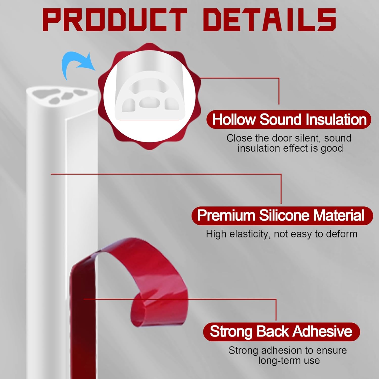 40Ft EPDM Rubber Weather Stripping Door Seal, Self-Adhesive Rubber Window Seal – Soundproof Weather Stripping Door Seal Strip for Doors & Windows(White)