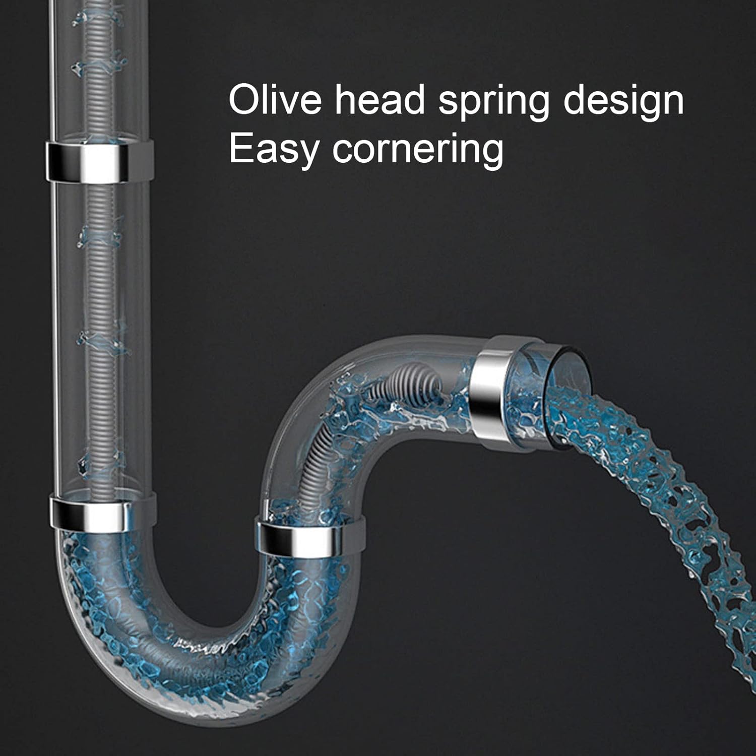 0 to 500RPM Electric Toilet Clog Remover Pipeline Dredging Machine Toilet Floor Drain Dredger for Bathroom Gutters, Bathroom Sinks, Kitchen Sinks, and Floor Drains (7.5meter / 24.6ft)