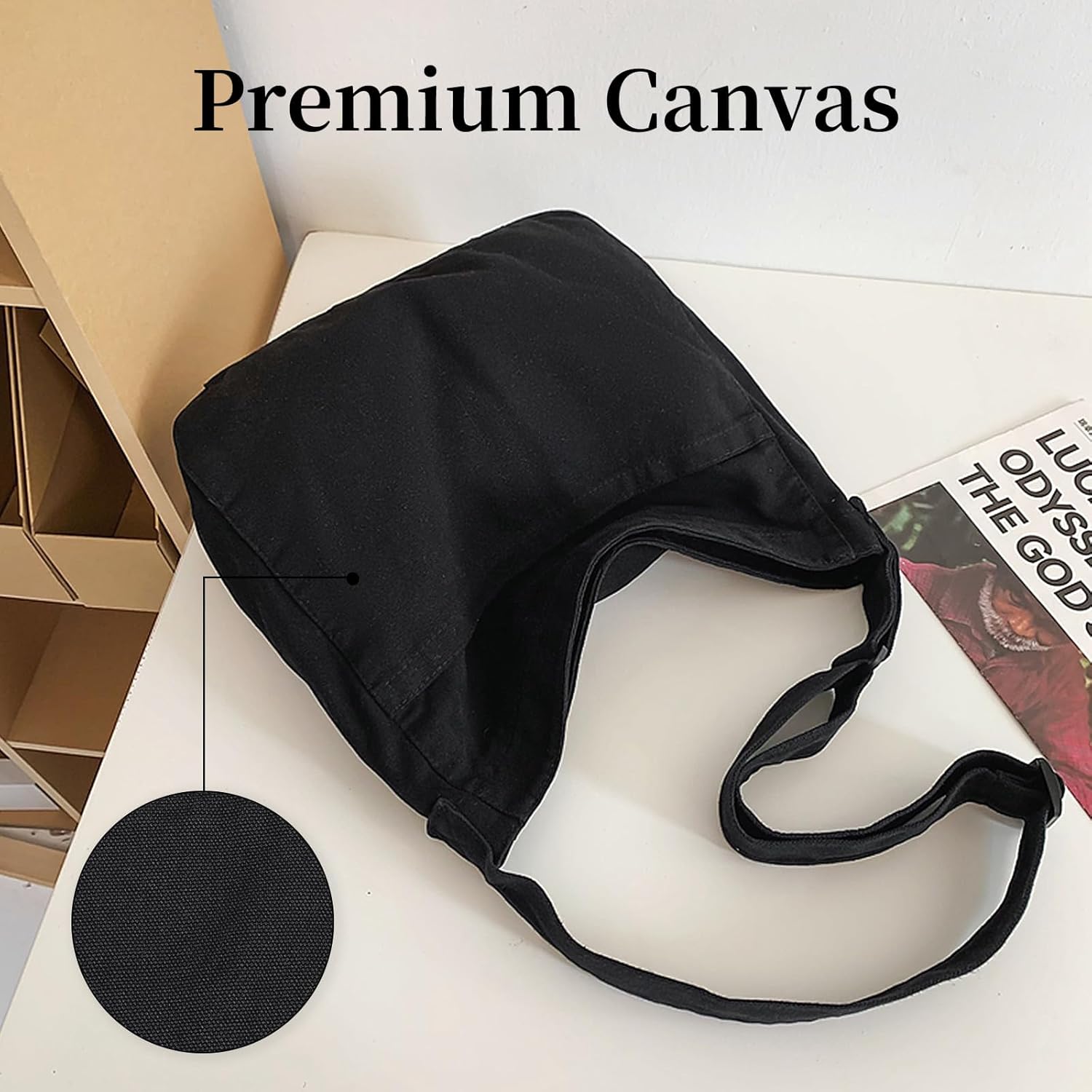 Canvas Tote Bag Large Crossbody Hobo Bag for Women and Men Messenger Bags Shoulder Handbag Casual Purse Travel Work