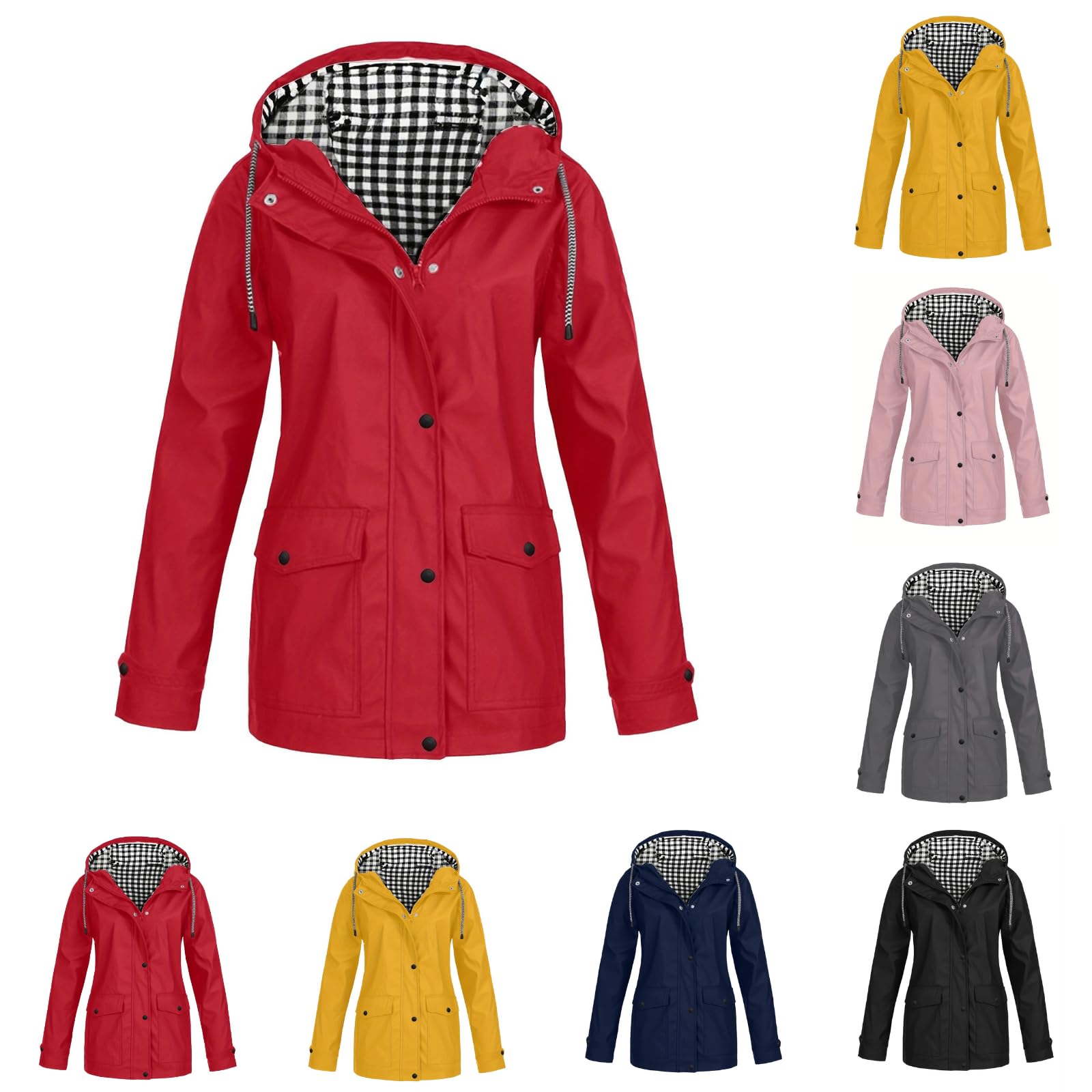 Chubasquero ligero con capucha para mujer impermeable y transpirable 4