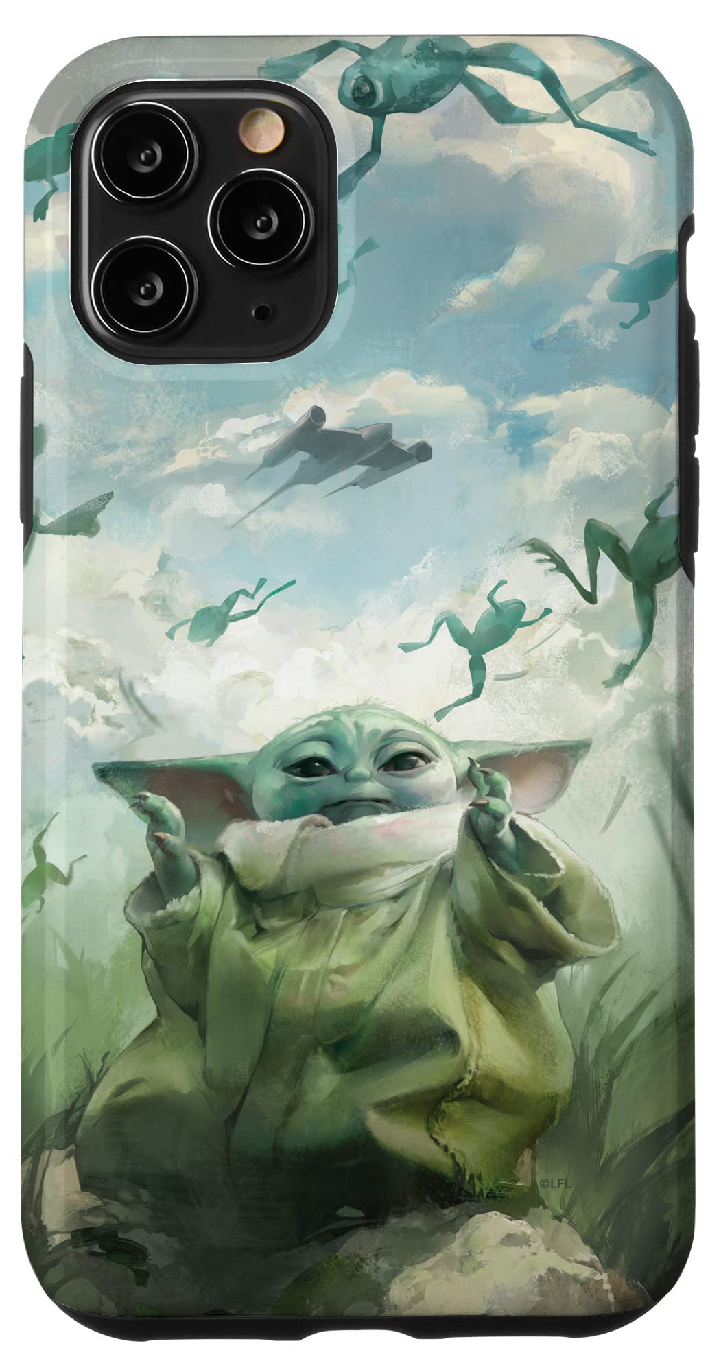 Coque iPhone 11 Pro Star Wars Grogu N-1 Starfighter Sky Case - 4