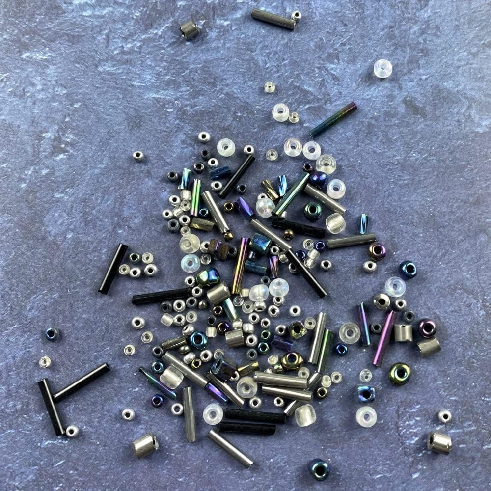 90g Mix Glass Seed Tube Bugle Spacer Beads, 3000pcs Multi Size 1.5-4.5mm Glass Beads Kit for Jewelry Making DIY Craft Bracelets Necklace Earring Making (Gun Black Series) - Image 5