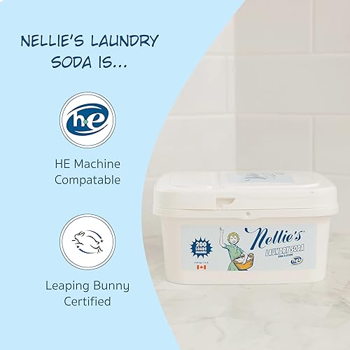 Miniatura 18 de Nellie's - Detergente en polvo para lavar la ropa, detergente concentrado, a granel, 500 cargas, fórmula ecológica, biodegradable, vegana