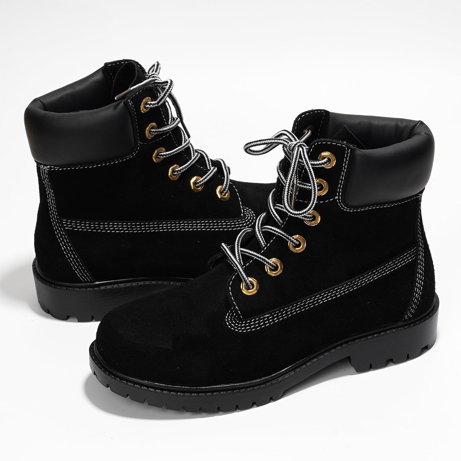 Cape Robbin Cow Suede Leather Slip-Resistant Ankle Boots Womens - Lace-Up Combat Boots - Water-Resistant Fall Moto Boots, Womens Winter Combat Boots (Alecia.A) - Image 6