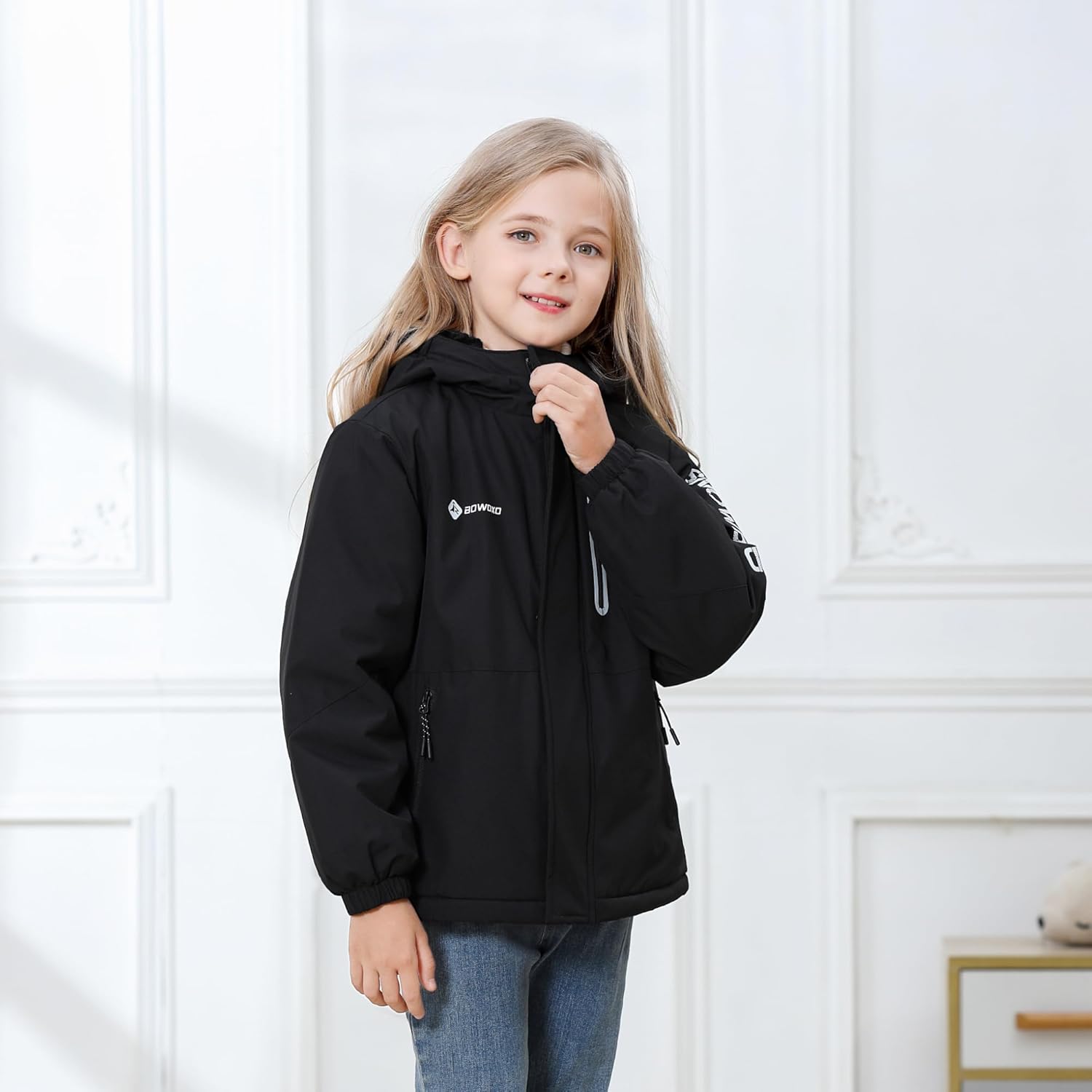 Girls' Waterproof Winter Ski Jacket – Warm Fleece Lined Windproof Snow Coat with Hood for Outdoor Adventure - Image 7