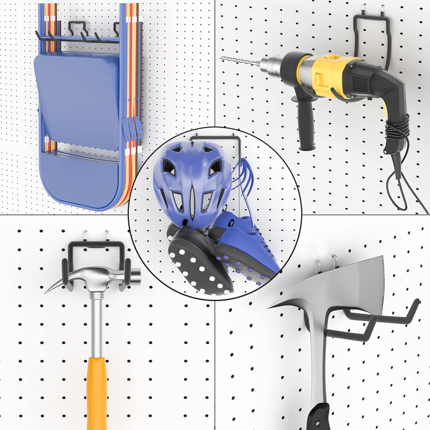 Buy INCLY 10 PCS Peg Board Hook Set, Large Heavy Duty PegBoard Drill