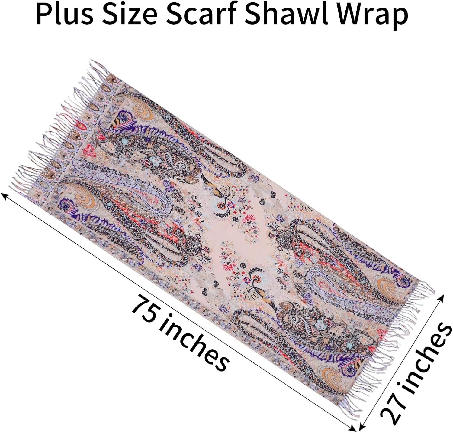 Scarf Shawl Wraps for Women Pashmina Soft Cashmere Scarf Printed Large Blanket Scarf Warm for Fall Winter - Image 3