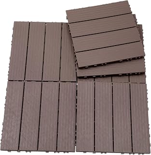 44 Pieces 11.8 "x11.8 DIY Plastic Flooring Outdoor Terrace Anti-Corrosion Wood self Laying Buckle Splicing Waterproof Outdoor Balcony Courtyard no keel Multiple Colors to Choose from