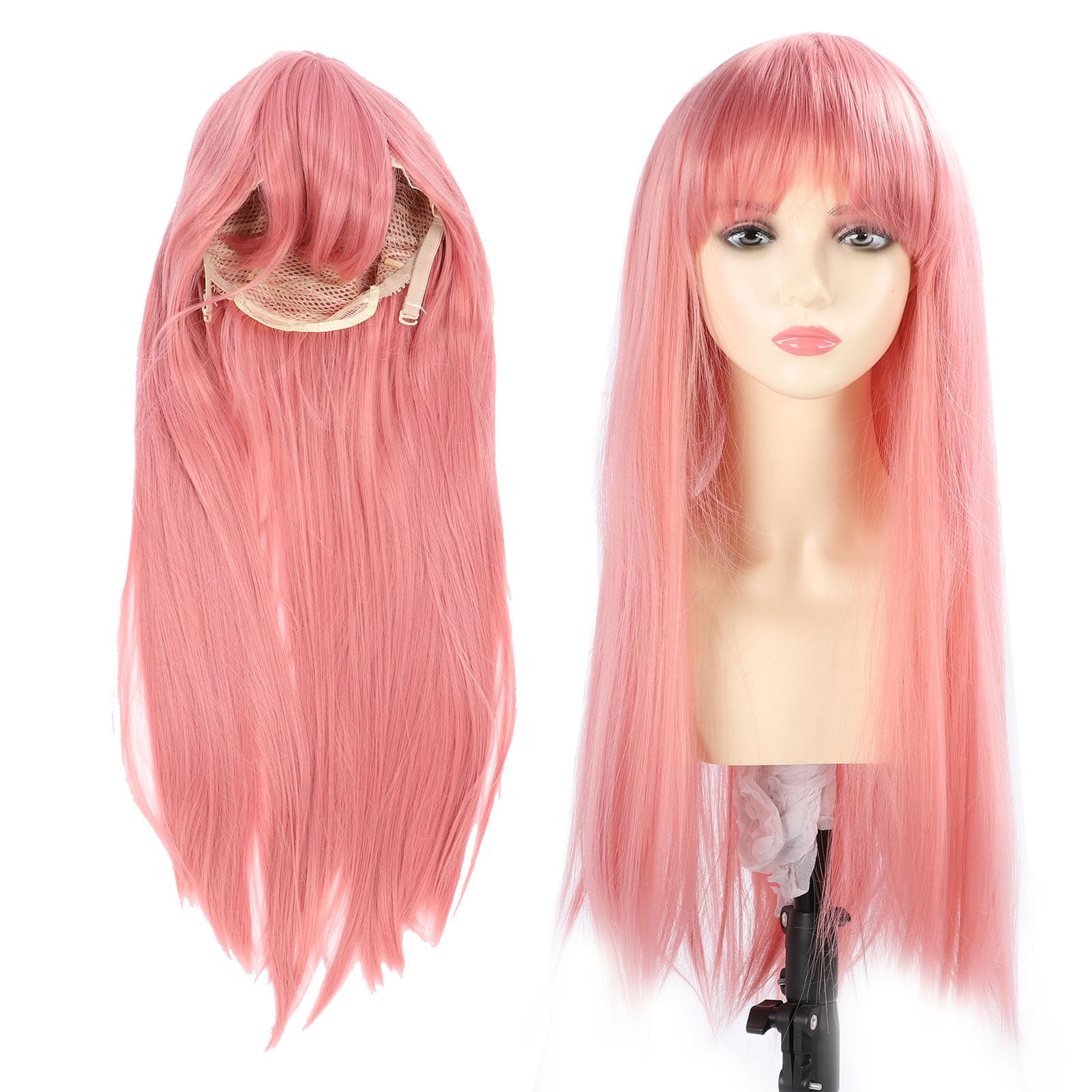フルウィッグ PINK AGE Lyrica straight 21 Amazon.com: Asixxsix Long Pink Wig, Synthetic Light Pink Wig