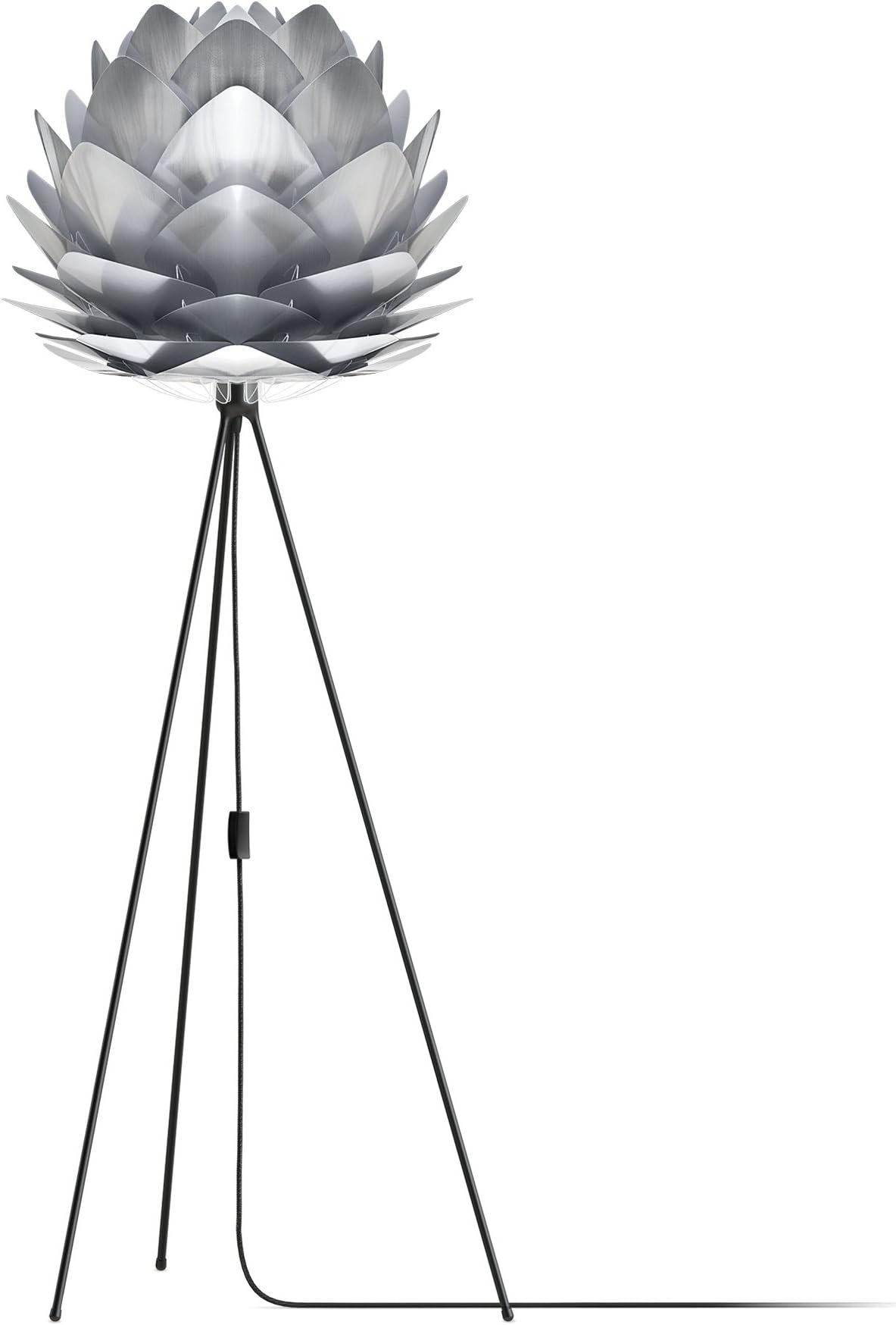 VITA Copenhagen 2053_4012 Silvia 60" Tripod Floor Lamp, Steel with Black Base Finish, 86 Piece