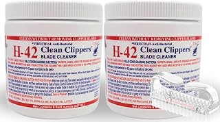 H-42 Clean Clippers Blade Cleaner with Brush - Jar 8oz (2 Pack)