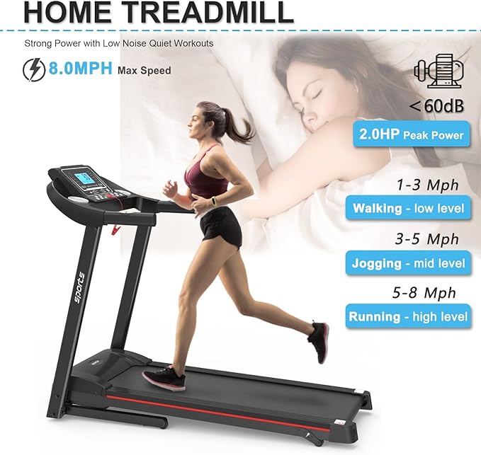 Caminadora Eléctrica Plegable Fitshow App con Inclinación, Negra, 250LB miniatura 7