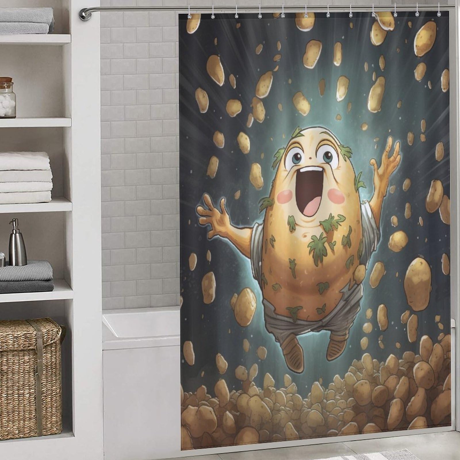 Rideaux de douche imperméables légumes lavables pour la douche