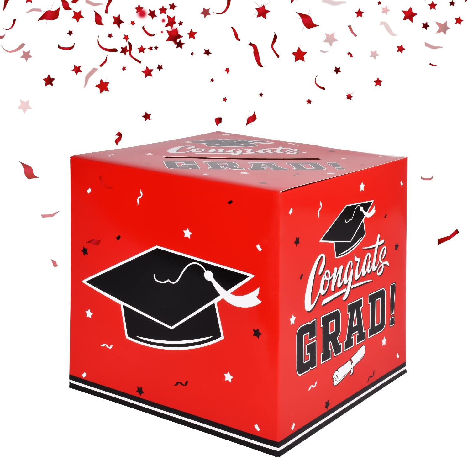 Gatherfun Graduation Decorations 2026 Grad Card Box for Gift Graduation Party Favors Decor Party Supplies Red