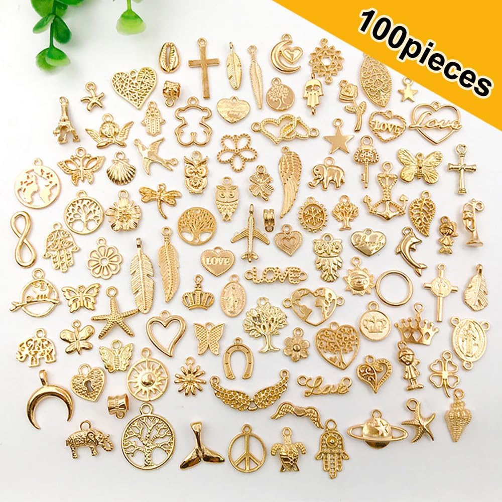 Jewelry Making Charms Pendants for Bracelet Bulk lot Necklace Earrings Keychain Charms Beads DIY Kit Trendy Craft