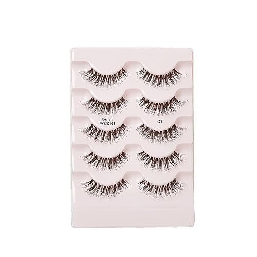 Miniatura 6 de i-ENVY - 5 pares de pestañas postizas Demi Wispies (1 paquete), cabello 100% humano de calidad premium, pestañas esponjosas y plumosas con volumen y