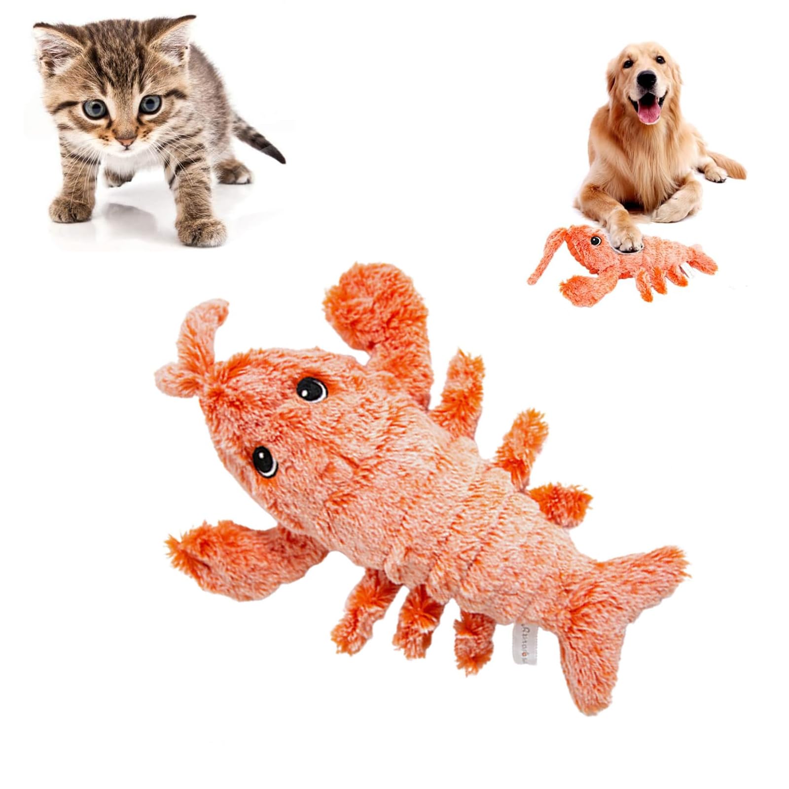 Interactive Dog Toys, Wiggly Lobster Dog Toy to Keep Them Busy,Floppy Lobster Interactive Dog Toy, Rechargeable Puppy Toys for Chewing Teething Moving Dog Toys for Small/Medium/Large Dogs
