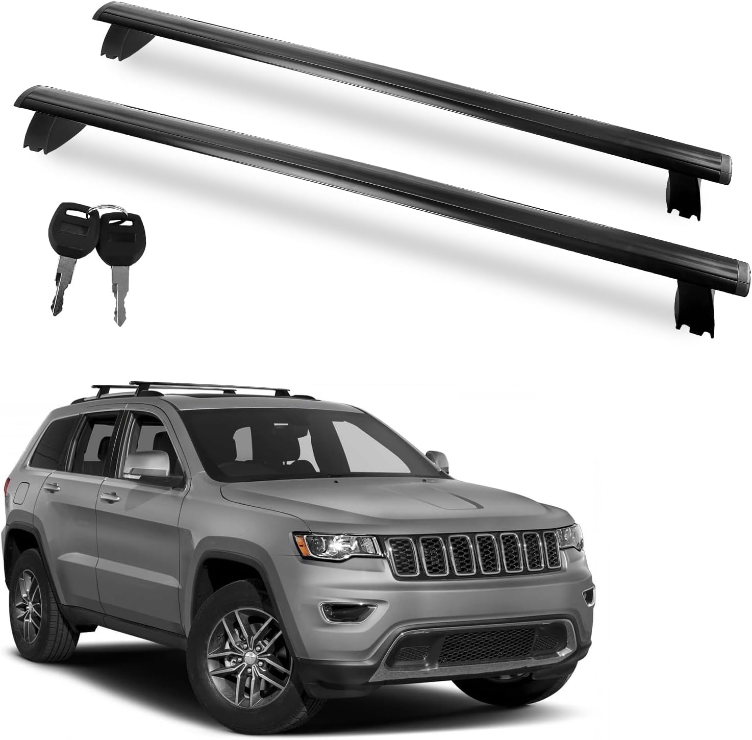 Richeer Roof Rack Cross Bars for 2011–2021 Jeep Grand Cherokee with Grooved Side Rails