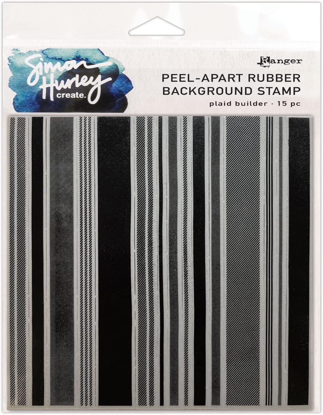 Simon Hurley Create. Cling Stamps 6"X6"-Plaid Builder