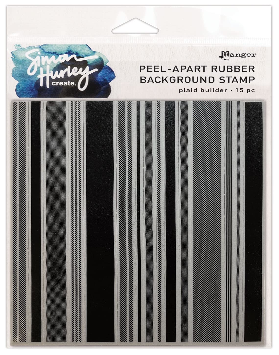 Simon Hurley Cling Stamps Plaid Builder tampon fond quadrillé scrapbooking 6x6
