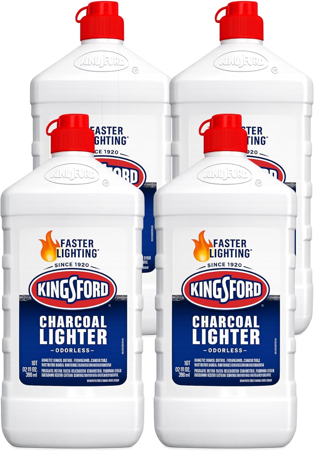 Charcoal Lighter Fluid, Odorless, Faster Lighting, 32 oz, 4 Pack
