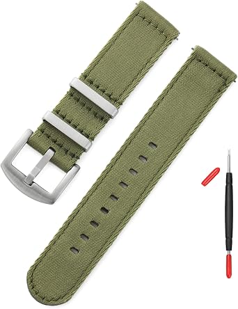 watchdives Nylon Watch Band 20mm Fast Release Watch Band Multicolor Replacement Watch Straps for Men Women20mm,Army Green
