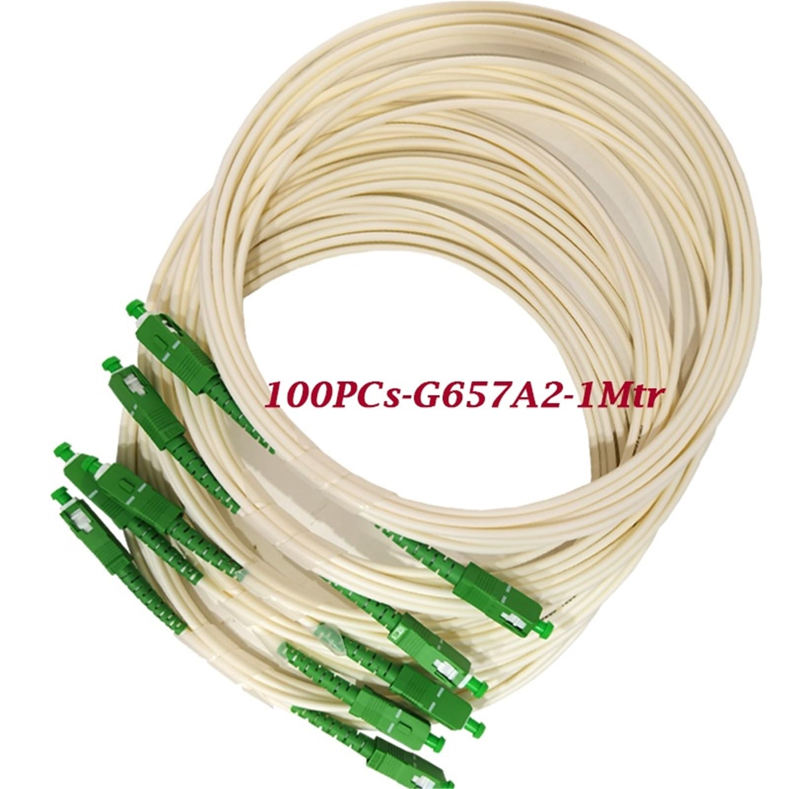 1 pièces SC/APC-cordon de raccordement à fibres optiques jarretière monomode 3.0mm G652A2 LSZH câble de raccordement 1 m/2 m(100Pcs-G657A2-1Mtr)