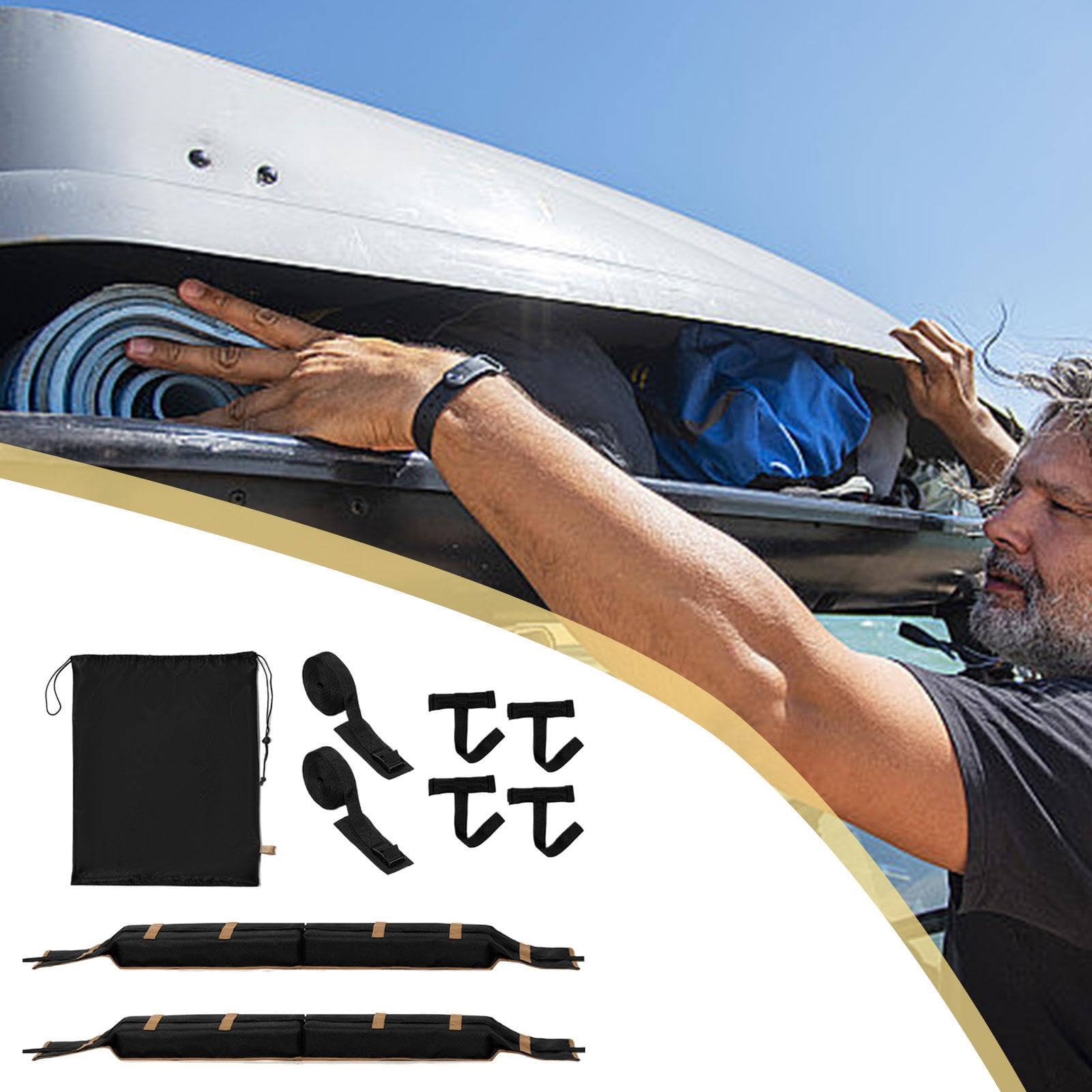 Gepäckträger-Pads für Kajak, robust, weich und rutschfest, 2 Stück | Lager Gepäckträger Paddle Board Befestigungsgurte für Kanu Surf Snowboard Kajak Auto LKW SUV Camper Road Trip C