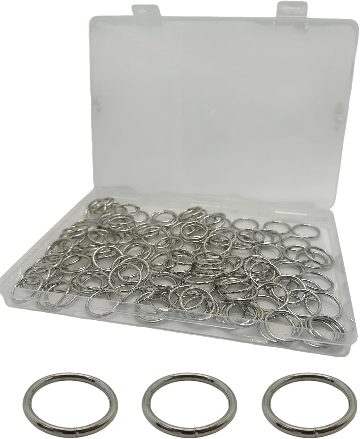150 Pcs 20mm Open Jump Rings with Storage Box, 2mm Heavy Duty Thickness Large Connectors for Jewelry Making, Keychain, Necklace, Bracelet, Metal Rings for DIY Crafts (Nickel)