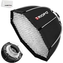 TRIOPO 47.2inch / 120 cm Portable Octagon Umbrella Softbox, Quick Installation Softbox with Honeycomb Grid for Studio Strobe Outdoor Photography, Bowens Mount Compatible