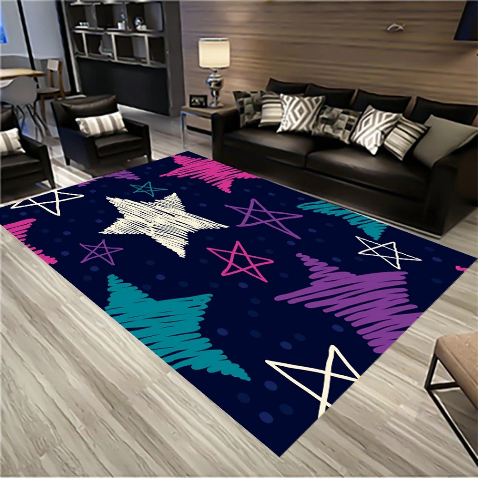 Tapis de salon antidérapant en polyester doux 180 x 280 cm