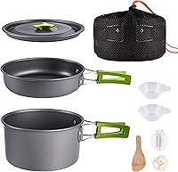 Vista 12 de aiGear Camping Cooking Set Cookware Mess Kit with Storage Bag Pot Pan Set Camping Accessories for Outdoor Camping Hiking Picnic Portable and