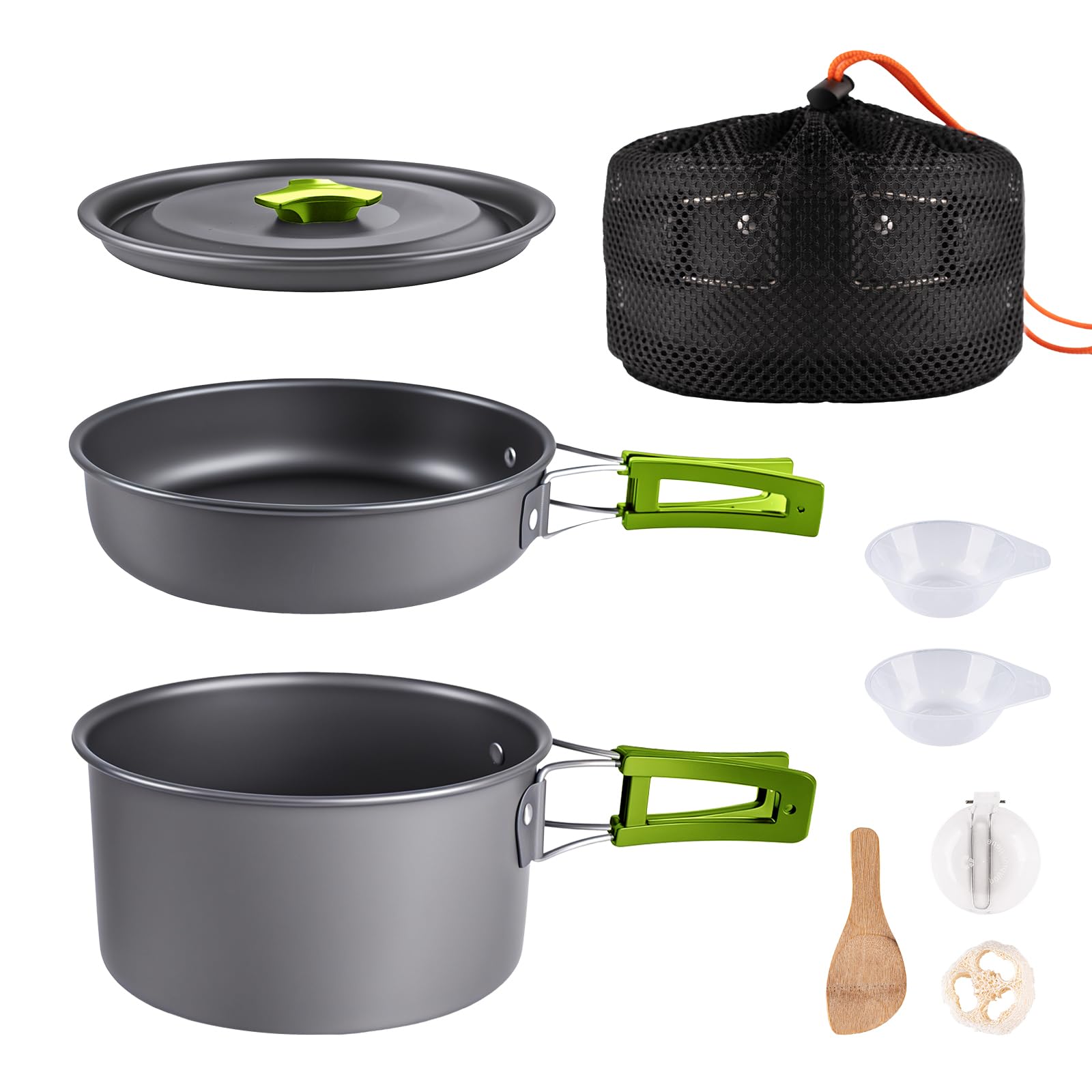 aiGear Camping Cooking Set Cookware Mess Kit with Storage Bag Pot Pan Set Camping Accessories for Outdoor Camping Hiking Picnic Portable and