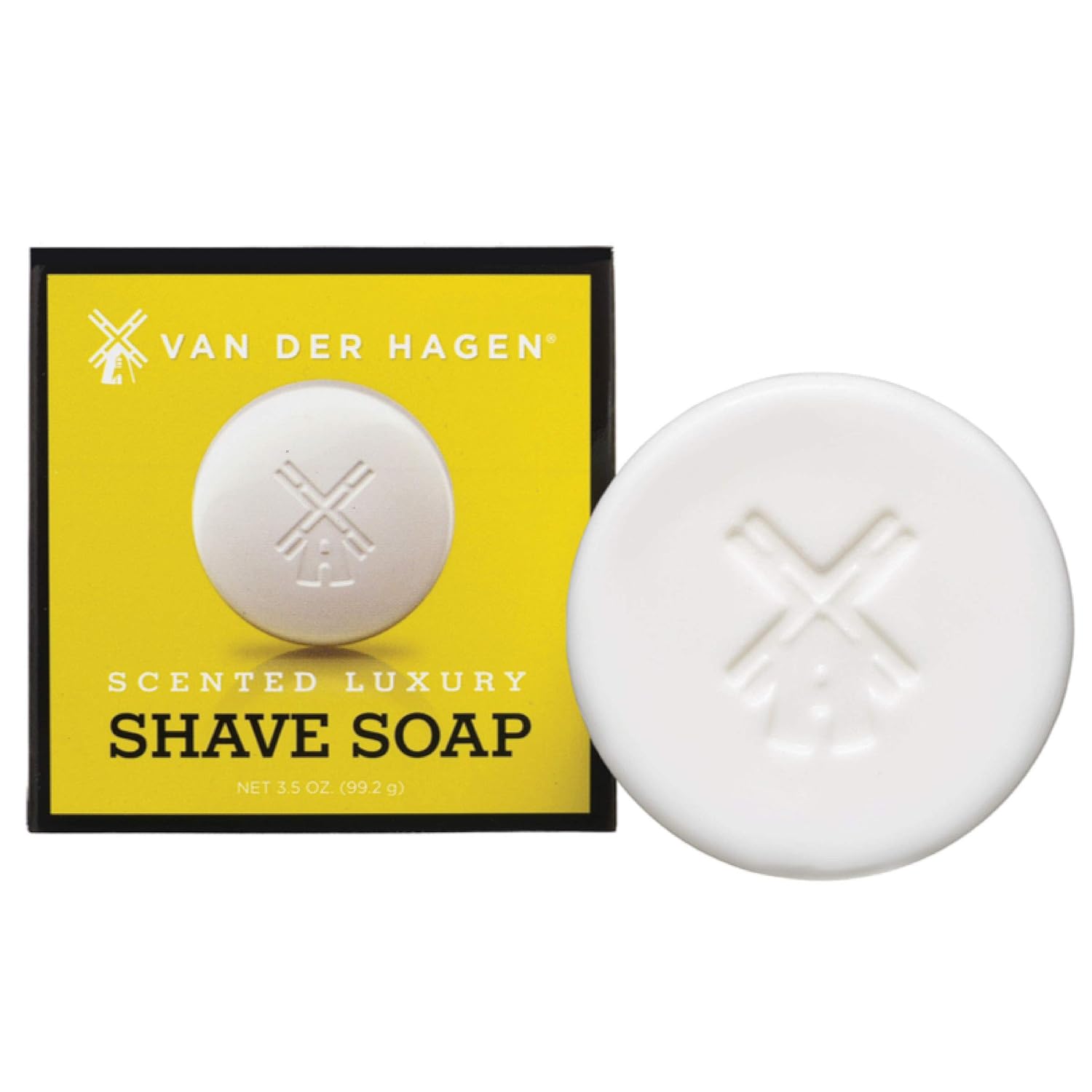 Van Der Hagen Men's Luxury Scented Shave Soap - Rich Lather, No Razor Burn, Closer Shave for All Skin Types