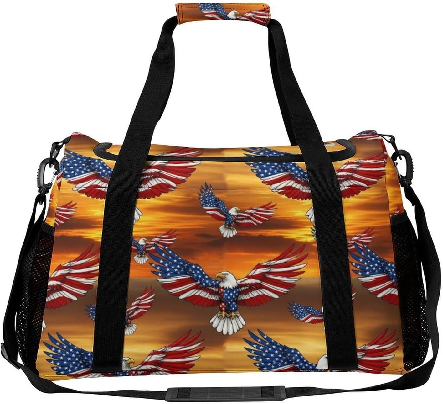 Lightweight Carry On Weekender Duffel Bag American Bald Eagle Travel Overnight Bag Foldable Storage Duffle Bags