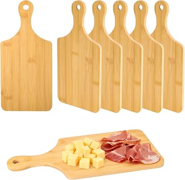 6 Pcs Wood Cutting Board with Handle, 11x5 Inch Chopping Board