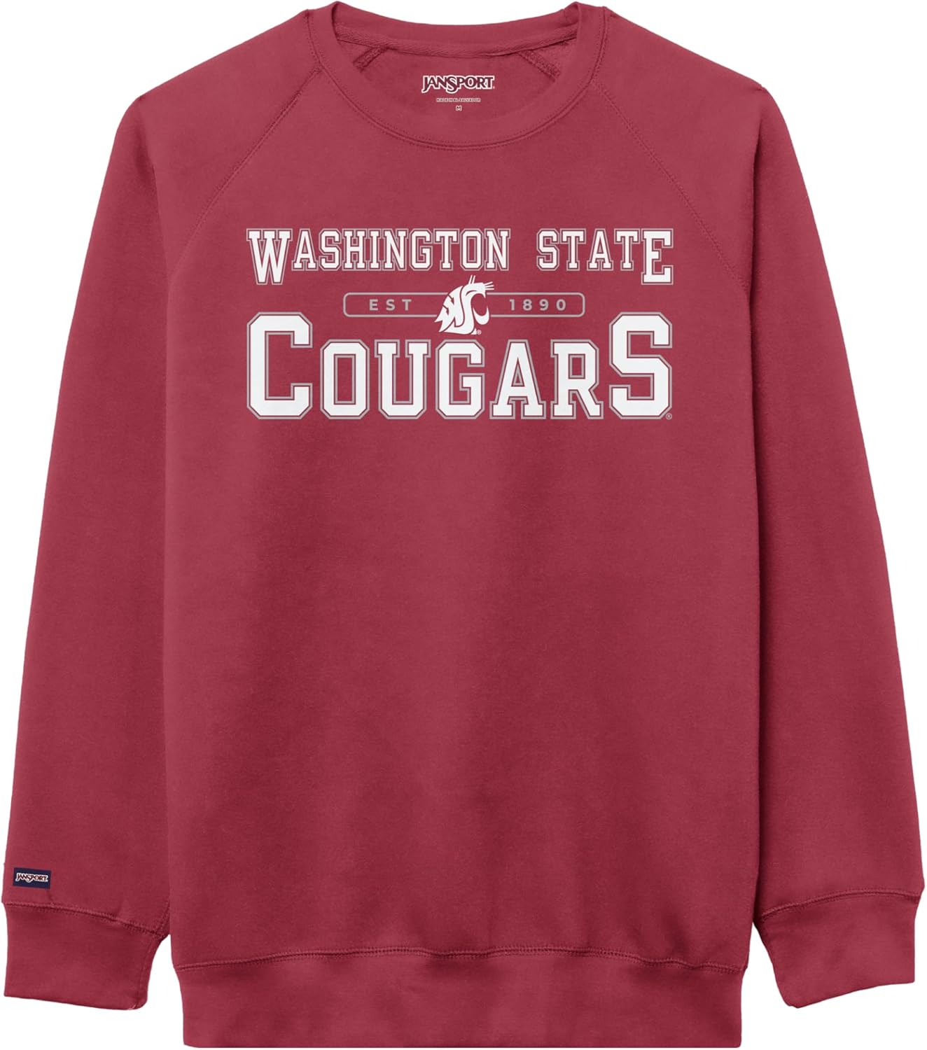 JanSport NCAA Officially Licensed Rival Crew Sweatshirt, Long Sleeve Graphic Pullover for Men, Women, Cotton-Polyester Blend