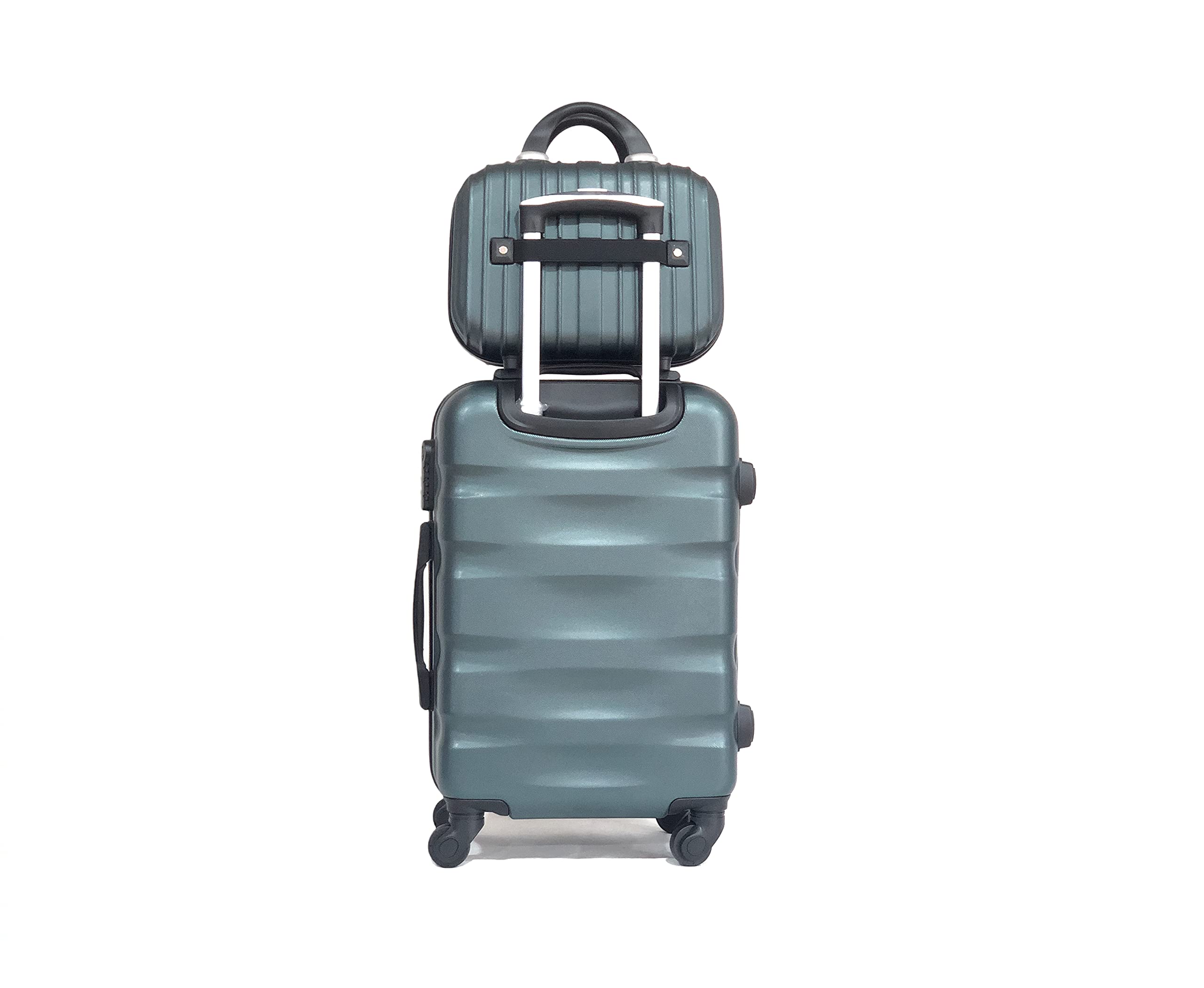 CELIMS - Koffer New Parent, Dunkelgrün (5806), Lot de 3 Valises & 2 Vanity, Set mit 3 Koffern & 2 Kosmetikkoffern