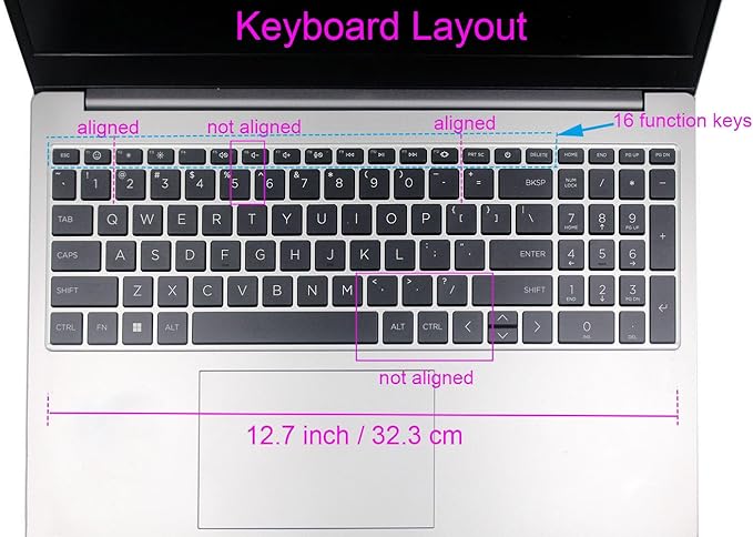 Funda de Teclado Fina de Silicona para HP 15.6" (Rosa) miniatura 2