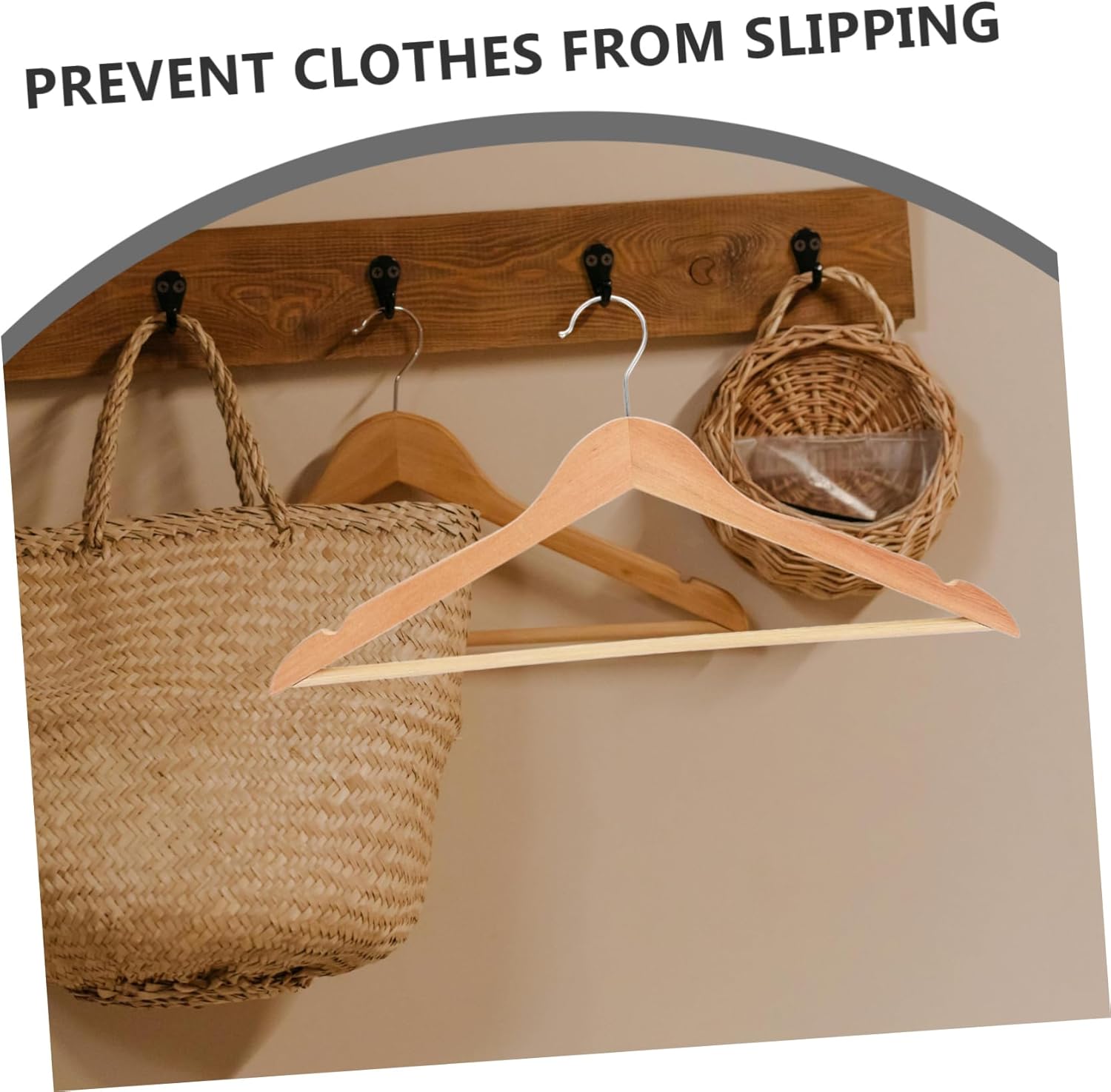 10pcs Wooden Hangers Sturdy Multifunctional Clothes Organizer Bar for Coats Suits and for Neat and Tidy Wardrobe Management