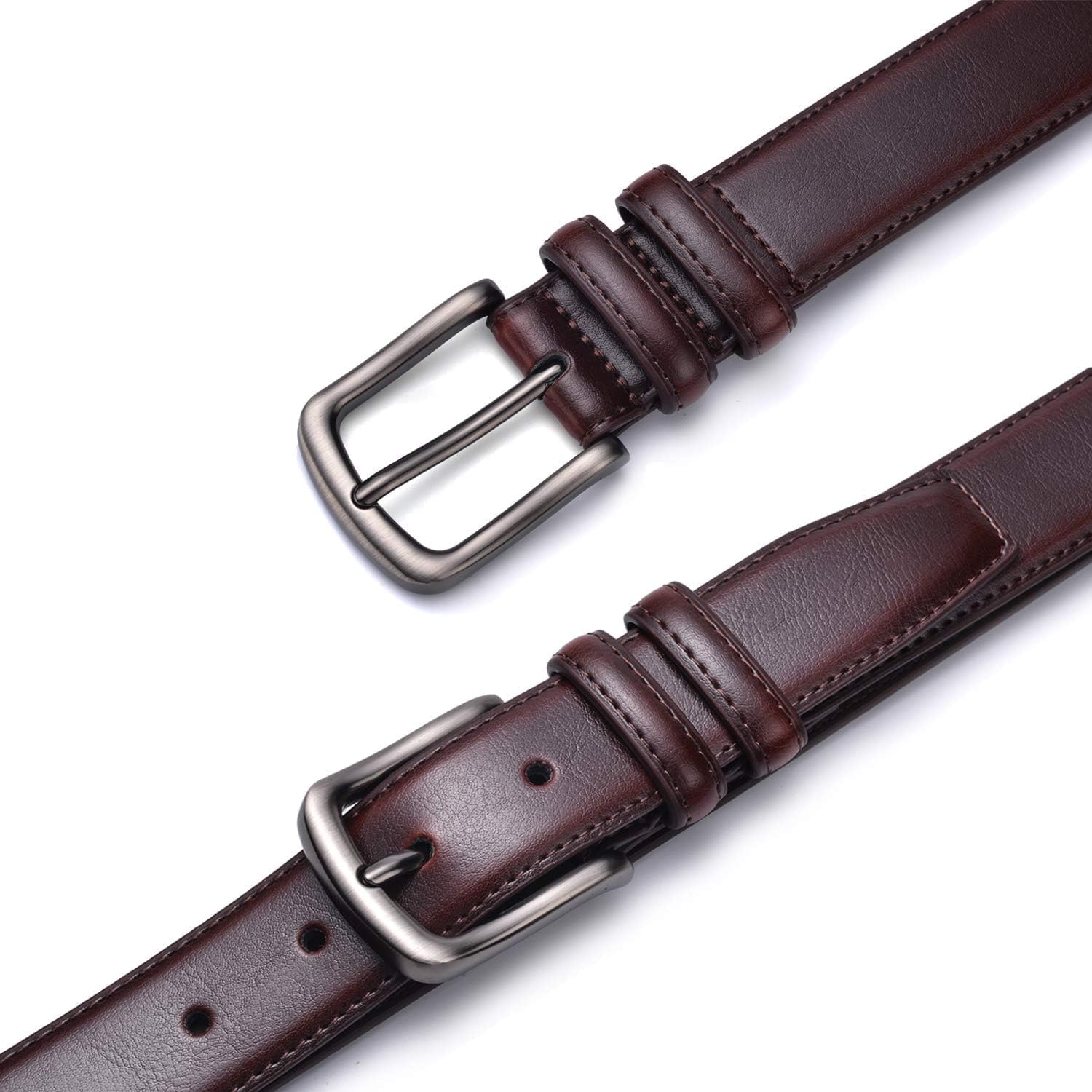 Classic Casual Dress Belt - Genuine Leather 1 1/4" Wide Single Prong Buckle - Image 3