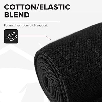 Elbow Wraps for Weightlifting (1 Pair) - 50 Elastic Elbow Braces for Weight Lifting - Elbow Support for Bench Press, Powerlifting, Fitness, Gym Workout - Gym Elbow Straps Weightlifting - Elbow Compression Strap Brace