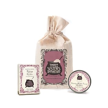 Three SIsters Apothecary Muslin Gift Set - Bar Soap and Body Butter Santa Rosa Plum