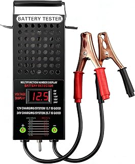 CRLITSIY 6V 8V 12V 16V 24V Battery Load Tester Car Battery Tester Motorcycle Battery Analyzer Charging State Detection with LCD Display
