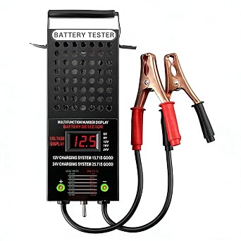 CRLITSIY 6V 8V 12V 16V 24V Battery Load Tester Car Battery Tester Motorcycle Battery Analyzer Charging State Detection with LCD Display