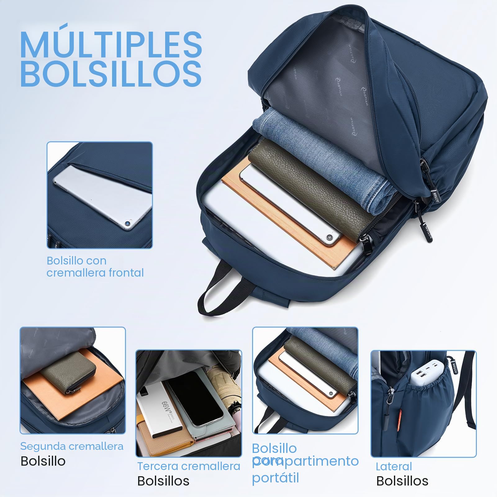 Mochila de viaje de 40 x 30 x 15 cm, para debajo del asiento, bolsa de equipaje para British Airways Wizzair, compartimento para laptop de 14 pulgadas, mochila ligera y pequeña mochila de