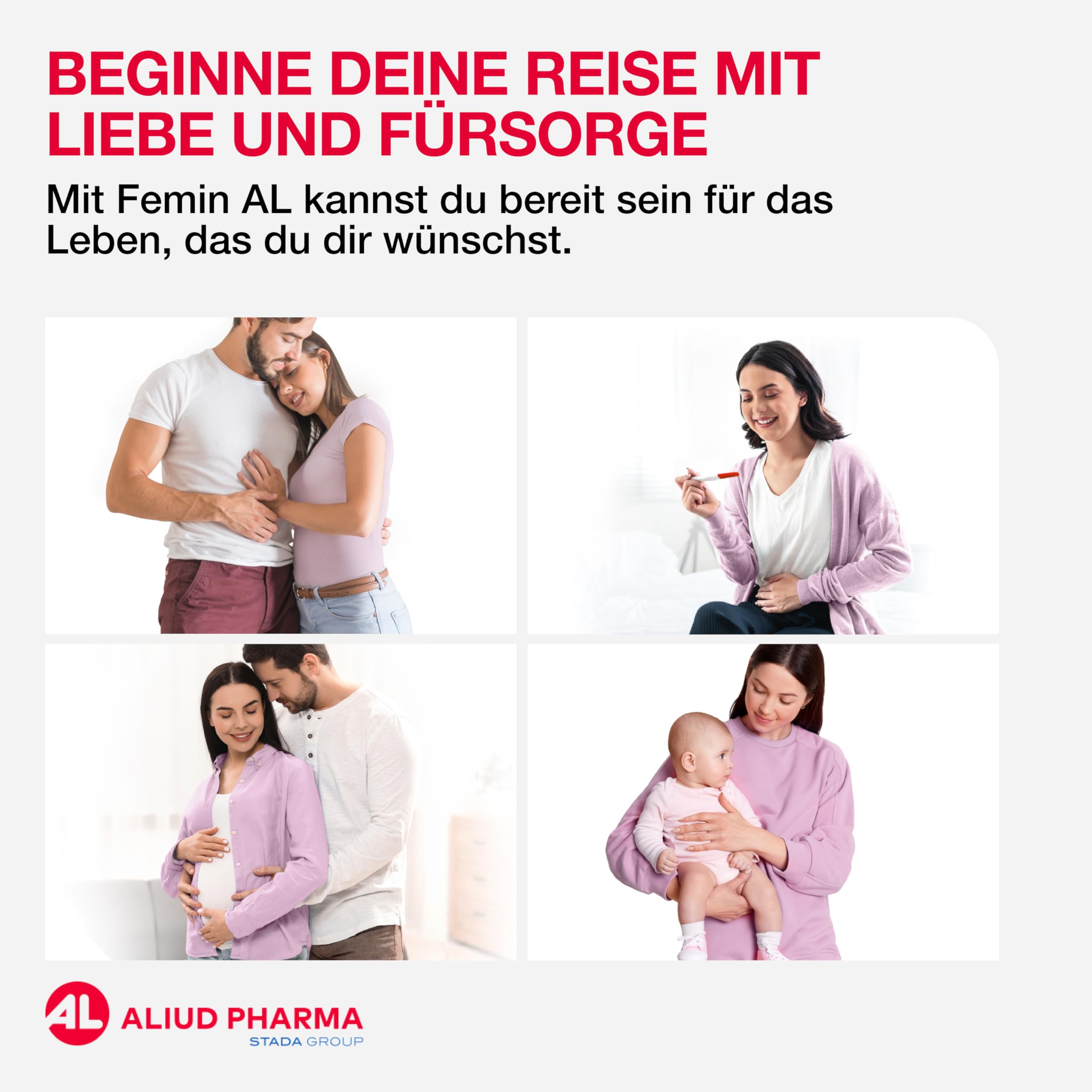 Femin AL 2 Frühschwangerschaft: Folsäure für Schwangere bis 12. Woche - Enthält L-Methylfolat, Vitamine, Eisen, Jod, Cholin für Mutter und Baby in der Schwangerschaft, 30 Kapseln